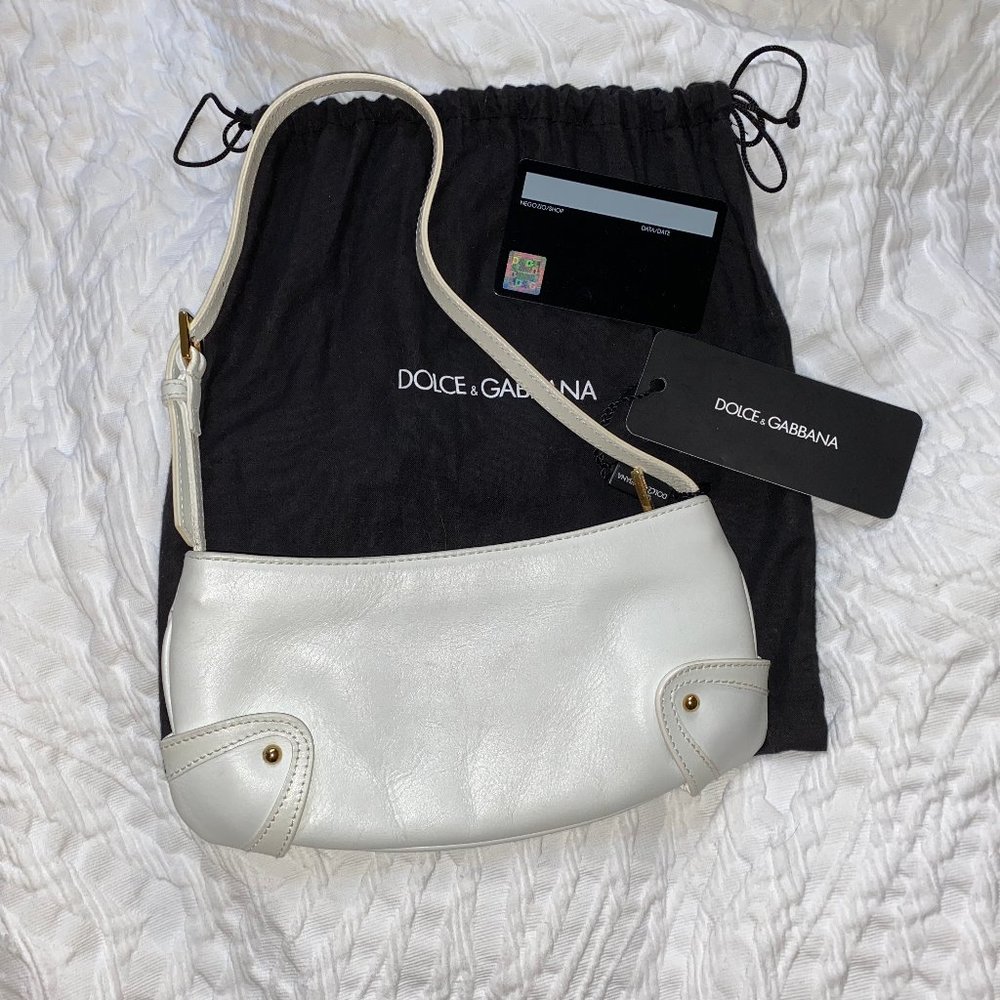 DOLCE & GABBANA white leather mini shoulder bag - Picture 14 of 14